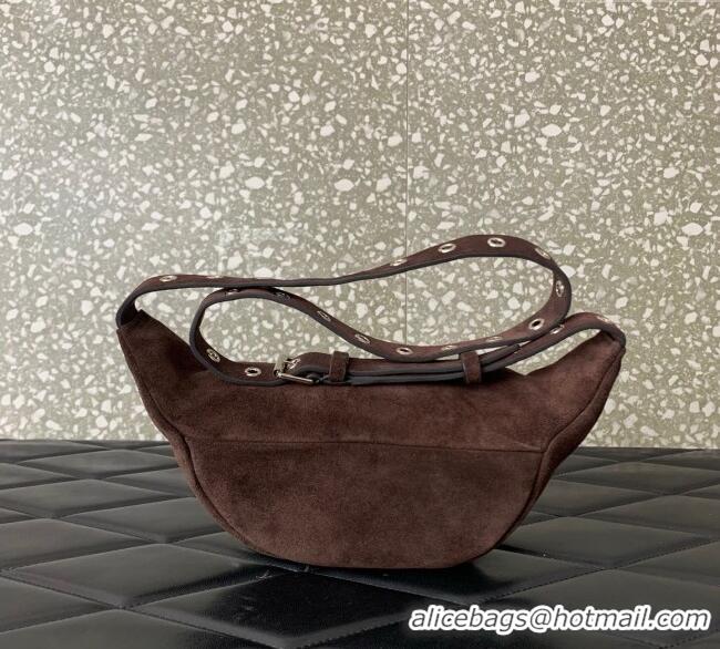 Best Quality Valentino Nellcote Belt Bag in Suede with Studs 2039 Brown 2025
