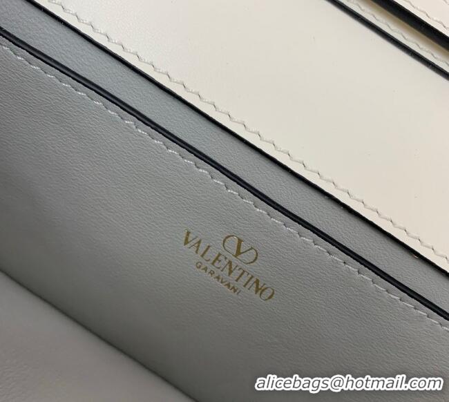 Luxury Cheap Valentino Garavani Loco Small Shoulder Bag In Calfskin Leather With Jewel Logo 5053 White 2025