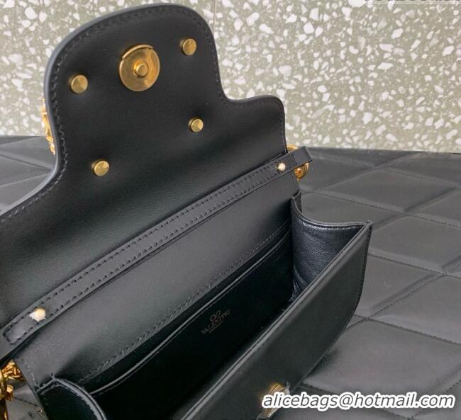 Top Grade Valentino Garavani Loco Small Shoulder Bag In Calfskin Leather With Jewel Logo 5053 Black 2025