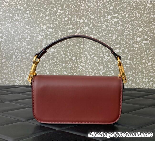 Top Grade Valentino Garavani Locò Small Shoulder Bag In Calfskin Leather With Jewel Logo 5053 Dark Brown 2025
