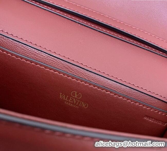 Top Grade Valentino Garavani Locò Small Shoulder Bag In Calfskin Leather With Jewel Logo 5053 Dark Brown 2025