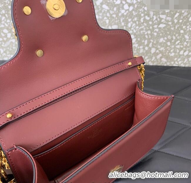 Top Grade Valentino Garavani Locò Small Shoulder Bag In Calfskin Leather With Jewel Logo 5053 Dark Brown 2025