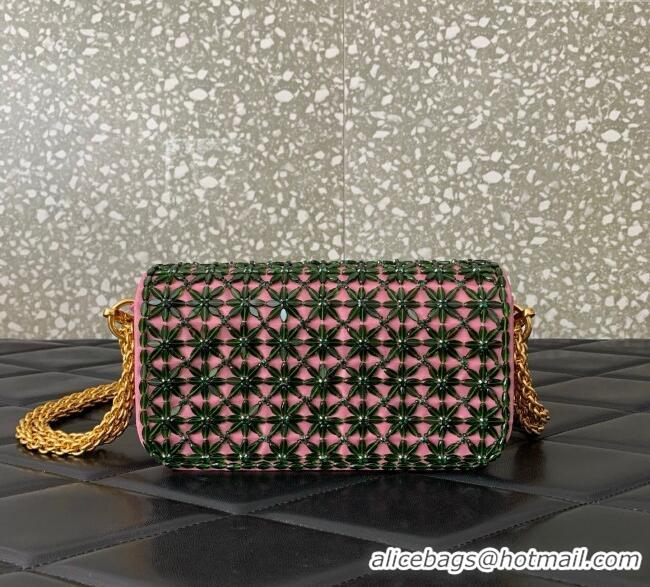 Discount Valentino Garavani Loco Small Shoulder Bag Embroidered With Jewel Logo 5081 Pink 2025