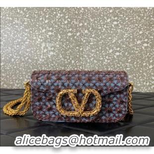 Top Grade Valentino Garavani Loco Small Shoulder Bag Embroidered With Jewel Logo 5081 Blue 2025