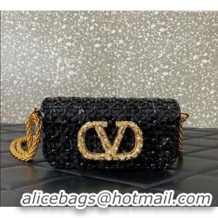 Good Looking Valentino Garavani Loco Small Shoulder Bag Embroidered With Jewel Logo 5081 Black 2025