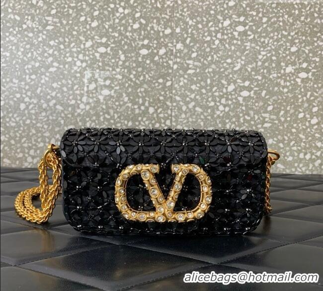 Good Looking Valentino Garavani Loco Small Shoulder Bag Embroidered With Jewel Logo 5081 Black 2025
