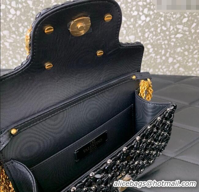 Good Looking Valentino Garavani Loco Small Shoulder Bag Embroidered With Jewel Logo 5081 Black 2025