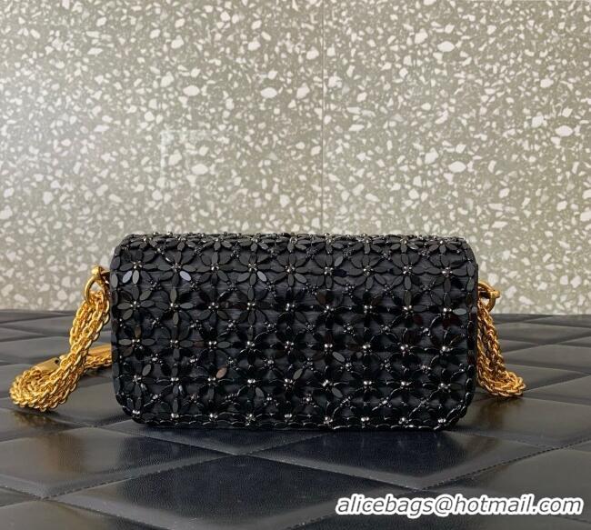 Good Looking Valentino Garavani Loco Small Shoulder Bag Embroidered With Jewel Logo 5081 Black 2025