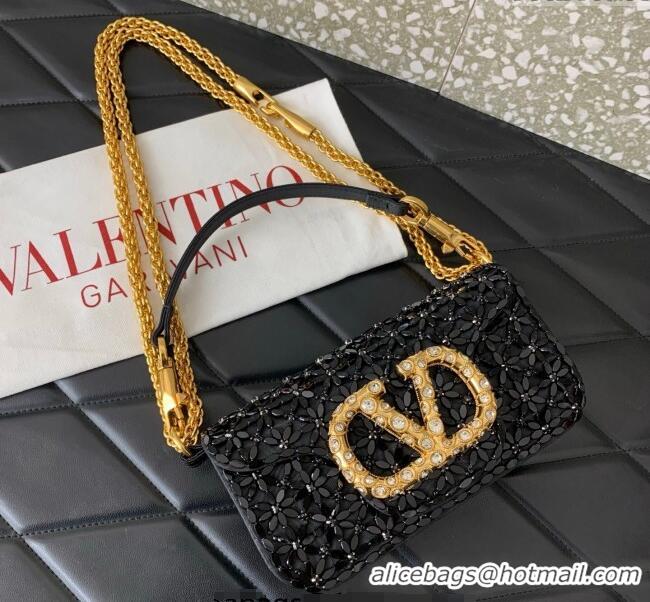 Good Looking Valentino Garavani Loco Small Shoulder Bag Embroidered With Jewel Logo 5081 Black 2025