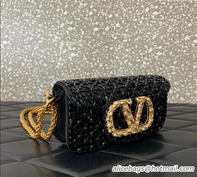 Good Looking Valentino Garavani Loco Small Shoulder Bag Embroidered With Jewel Logo 5081 Black 2025