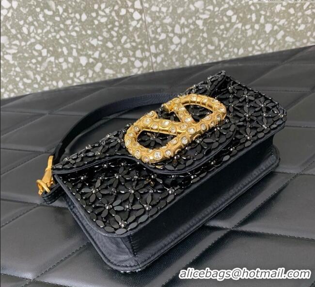 Good Looking Valentino Garavani Loco Small Shoulder Bag Embroidered With Jewel Logo 5081 Black 2025