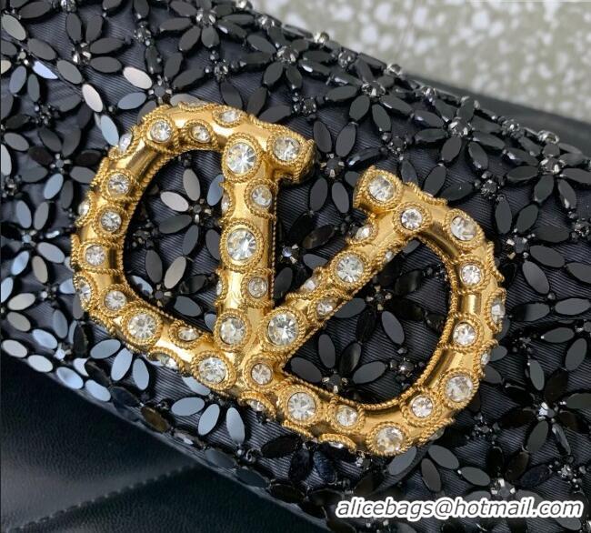 Good Looking Valentino Garavani Loco Small Shoulder Bag Embroidered With Jewel Logo 5081 Black 2025