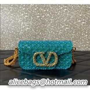Luxury Cheap Valentino Garavani Loco Small Shoulder Bag Embroidered With Jewel Logo 5081 Green 2025