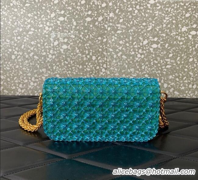 Luxury Cheap Valentino Garavani Loco Small Shoulder Bag Embroidered With Jewel Logo 5081 Green 2025