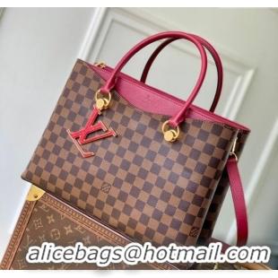 Top Quality Louis Vuitton Riverside Tote Bag in Damier Ebene Canvas N40052 Fuchsia 2025