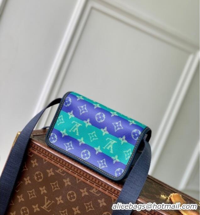 Well Crafted Louis Vuitton Bosphore Wearable Wallet Mini Bag in Blue Stripes Monogram Heritage Canvas M15173 2025