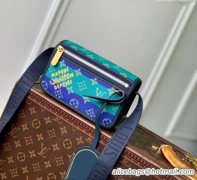 Well Crafted Louis Vuitton Bosphore Wearable Wallet Mini Bag in Blue Stripes Monogram Heritage Canvas M15173 2025