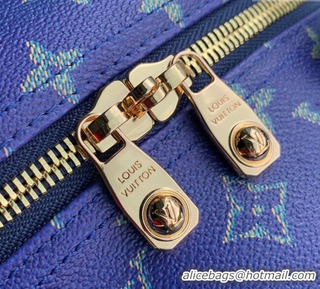 Top Quality Louis Vuitton Keepall Bandouliere 50 Travel Bag in Blue Stripes Monogram Heritage Canvas M25900 2025