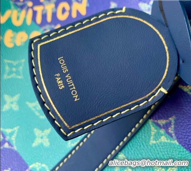 Top Quality Louis Vuitton Keepall Bandouliere 50 Travel Bag in Blue Stripes Monogram Heritage Canvas M25900 2025