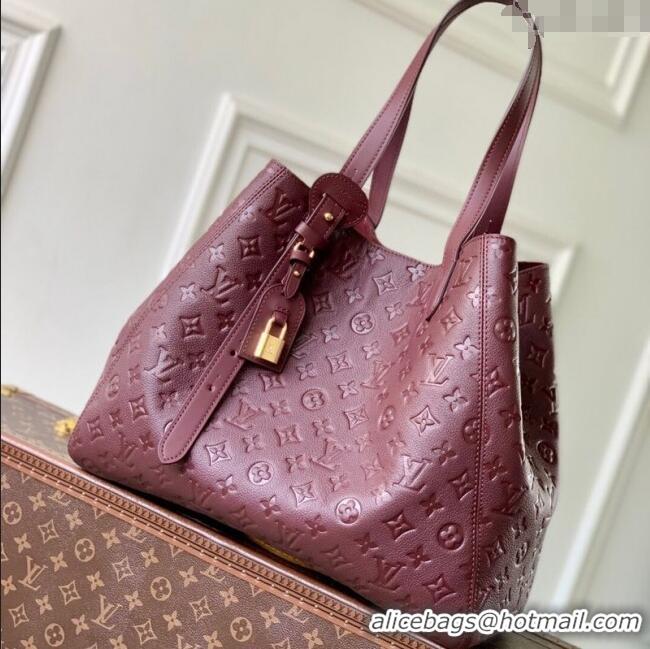 Grade Design Louis Vuitton All In One MM Tote Bag in Monogram Leather M25888 Garnet Red 2025