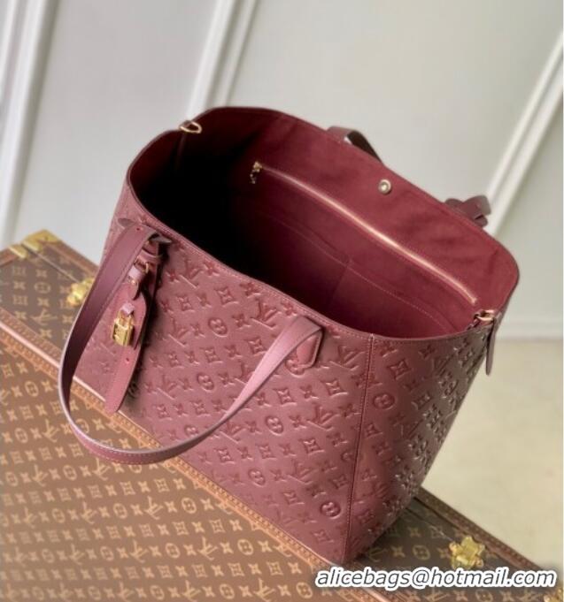 Grade Design Louis Vuitton All In One MM Tote Bag in Monogram Leather M25888 Garnet Red 2025