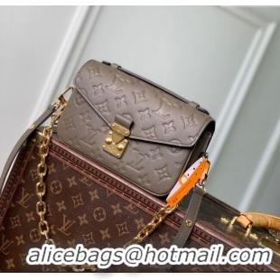 Best Quality Louis Vuitton Pochette Metis East West Bag in Monogram Grained Leather M25910 Smoke Grey 2025