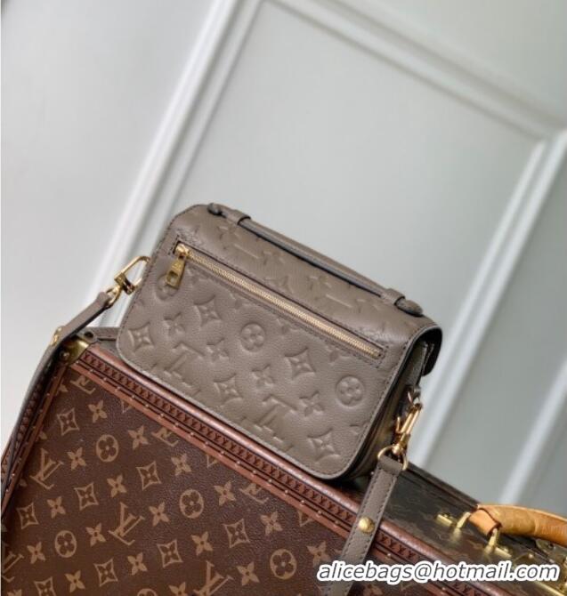 Best Quality Louis Vuitton Pochette Metis East West Bag in Monogram Grained Leather M25910 Smoke Grey 2025