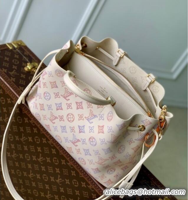 Super Quality Louis Vuitton Bella Tote Bag in Mahina Perforated Calfskin M15116 Dream Cream White 2025