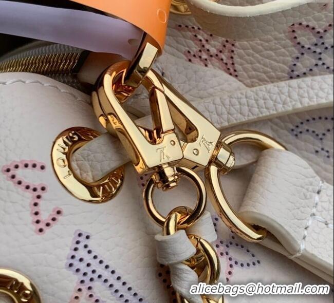 Super Quality Louis Vuitton Bella Tote Bag in Mahina Perforated Calfskin M15116 Dream Cream White 2025