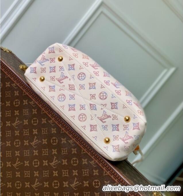 Super Quality Louis Vuitton Bella Tote Bag in Mahina Perforated Calfskin M15116 Dream Cream White 2025