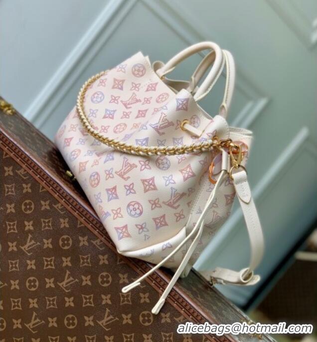 Super Quality Louis Vuitton Bella Tote Bag in Mahina Perforated Calfskin M15116 Dream Cream White 2025