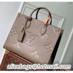 Best Product Louis Vuitton Onthego MM Tote Bag in Maxi Monogram Leather M25523 Smoke Grey 2025