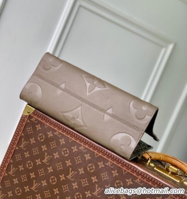 Best Product Louis Vuitton Onthego MM Tote Bag in Maxi Monogram Leather M25523 Smoke Grey 2025