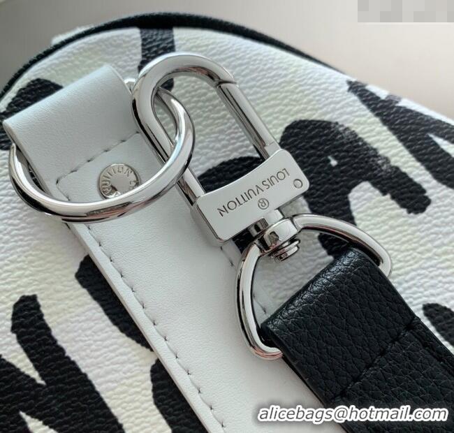 Best Design Louis Vuitton Keepall Bandouliere 50 Bag in Printed Leather N40804 White/Black 2025