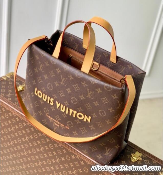 Famous Brand Louis Vuitton Mens Shopper Tote MM bag in Monogram Leather M13928 Brown 2025