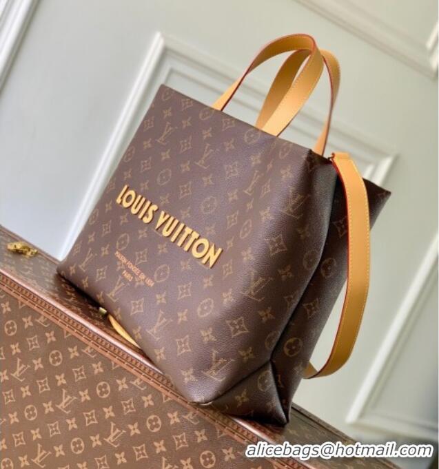 Famous Brand Louis Vuitton Mens Shopper Tote MM bag in Monogram Leather M13928 Brown 2025