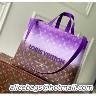 Buy Fashionable Louis Vuitton Shopper Tote MM bag in Canvas M13923 Brown/Purple 2025
