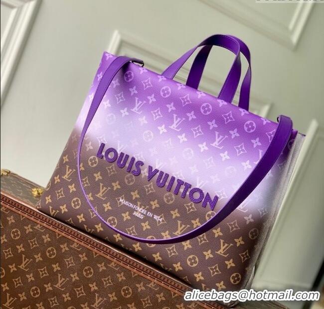 Buy Fashionable Louis Vuitton Shopper Tote MM bag in Canvas M13923 Brown/Purple 2025