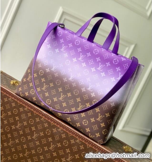 Buy Fashionable Louis Vuitton Shopper Tote MM bag in Canvas M13923 Brown/Purple 2025