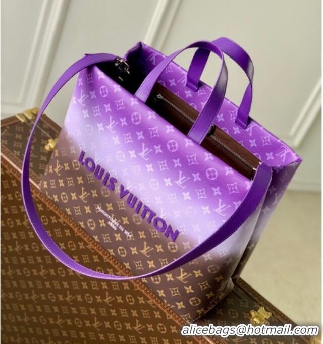 Buy Fashionable Louis Vuitton Shopper Tote MM bag in Canvas M13923 Brown/Purple 2025