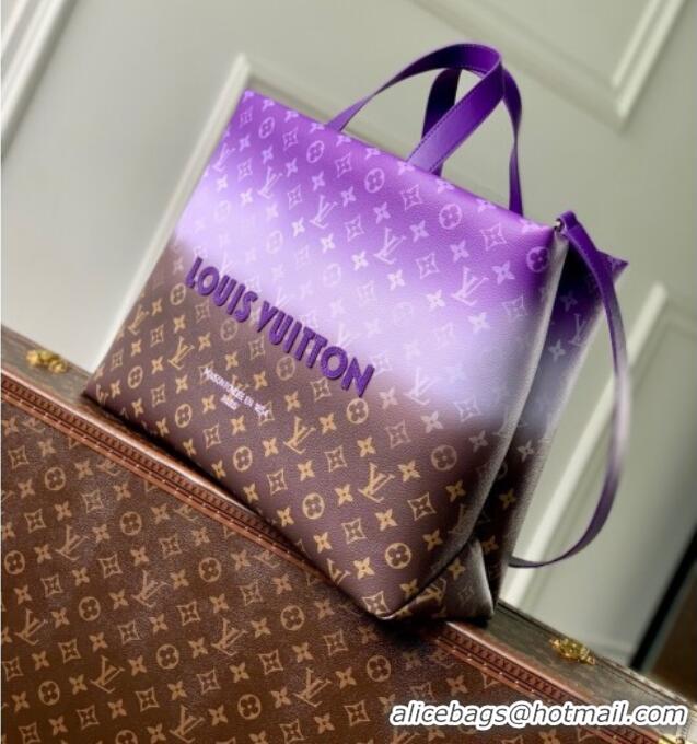 Buy Fashionable Louis Vuitton Shopper Tote MM bag in Canvas M13923 Brown/Purple 2025