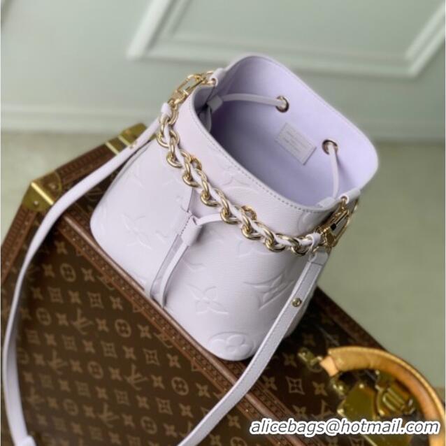 New Design Louis Vuitton Neonoe BB Bucket bag in Maxi Monogram Leather M25675 Misty Lilac Purple 2025