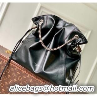 Top Quality Louis Vuitton Off Duty Vibe Medium Bucket Bag in Black Lamb leather M25545 2025