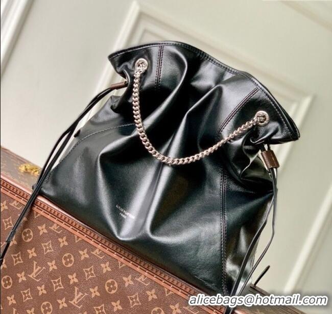 Top Quality Louis Vuitton Off Duty Vibe Medium Bucket Bag in Black Lamb leather M25545 2025