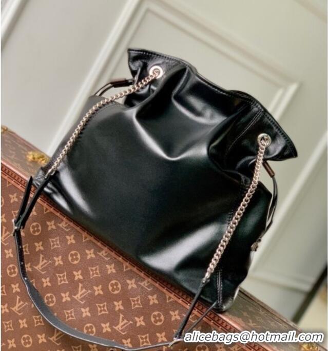 Top Quality Louis Vuitton Off Duty Vibe Medium Bucket Bag in Black Lamb leather M25545 2025