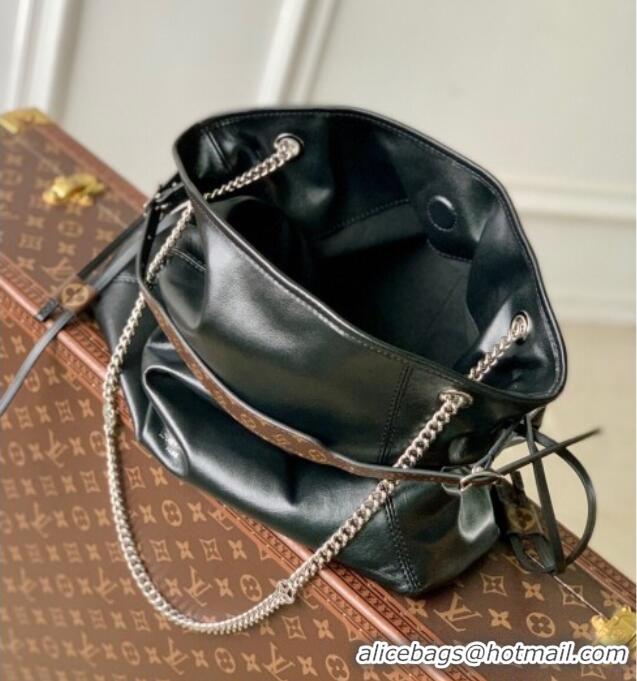 Top Quality Louis Vuitton Off Duty Vibe Medium Bucket Bag in Black Lamb leather M25545 2025