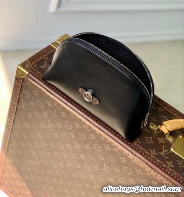 Best Quality Louis Vuitton Cosmetic Pouch MM in Black Lambskin leather M15206 2025