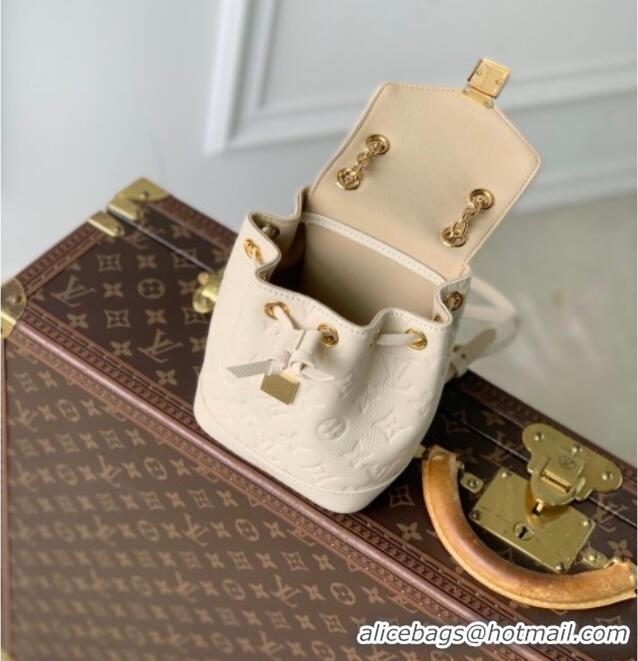 Spot Discount Louis Vuitton Nano Noe Backpack Bag in Embossed Grained Leather M25819 White 2025