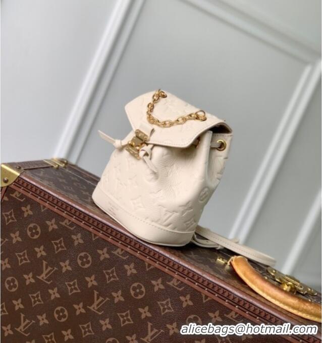 Spot Discount Louis Vuitton Nano Noe Backpack Bag in Embossed Grained Leather M25819 White 2025
