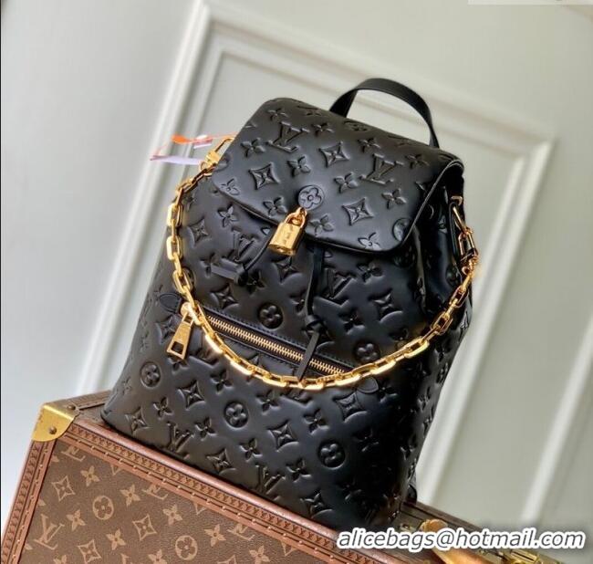 New Fashion Louis Vuitton Coussin Backpack MM Bag in Calf leather M25508 Black 2025